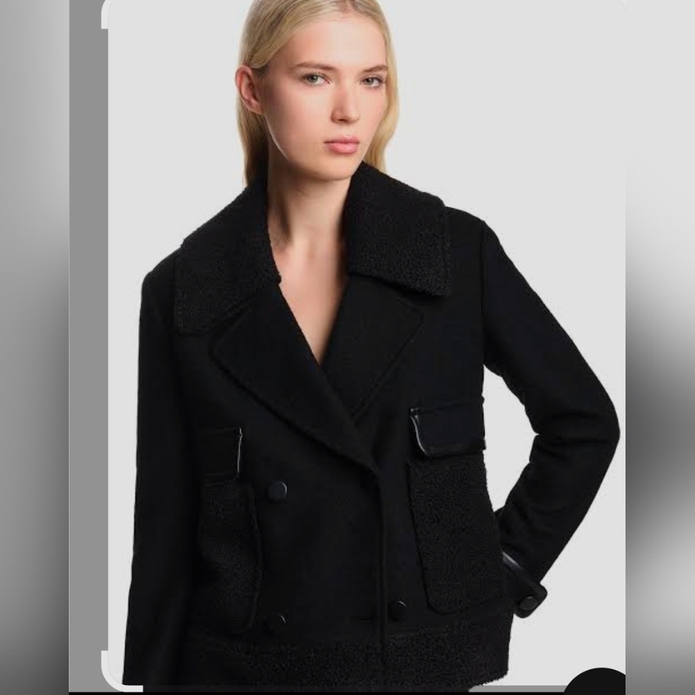 Emporio Armani Women's Black Double-Breasted Jacket